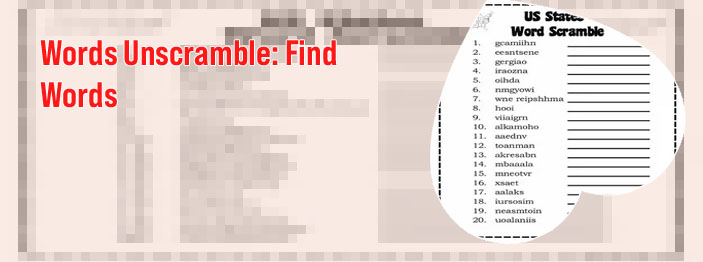 Unscramble words online